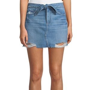 PAIGE denim mini skirt with bow tie front!!